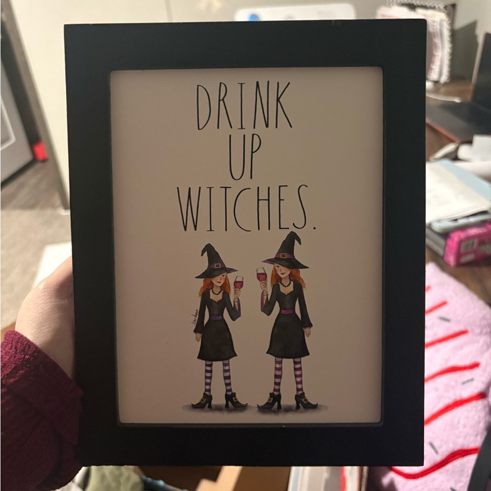 Black Framed Witch Art Print- Rae Dunn